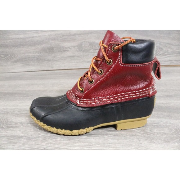 SIZE 6m Womens LL Bean Boots 6" Red Burgundy Duck Boots Limited Edition - Picture 2 of 9